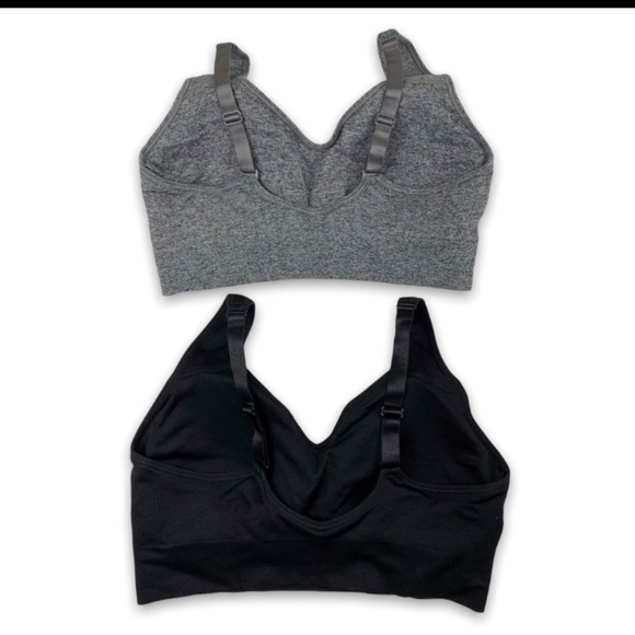 🆕 Puma | 2 Pack Convertible Seamless Sports Bras Grey & Black Size Medium - Picture 9 of 10